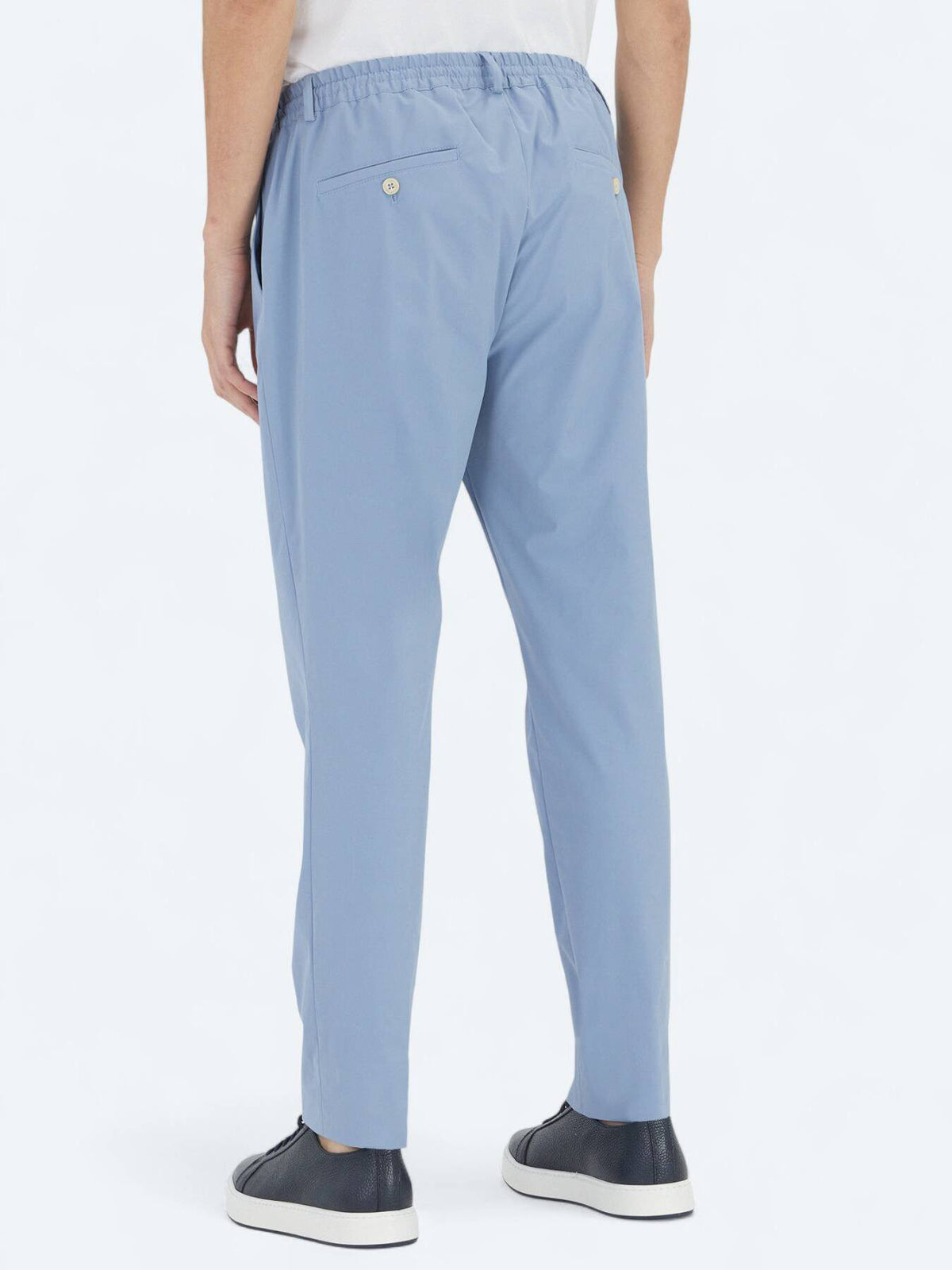 Blaue Web-Jogginghose, lässig, Fit