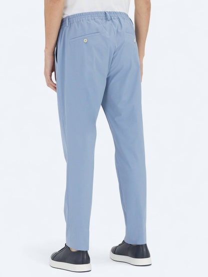 Blaue Web-Jogginghose, lässig, Fit