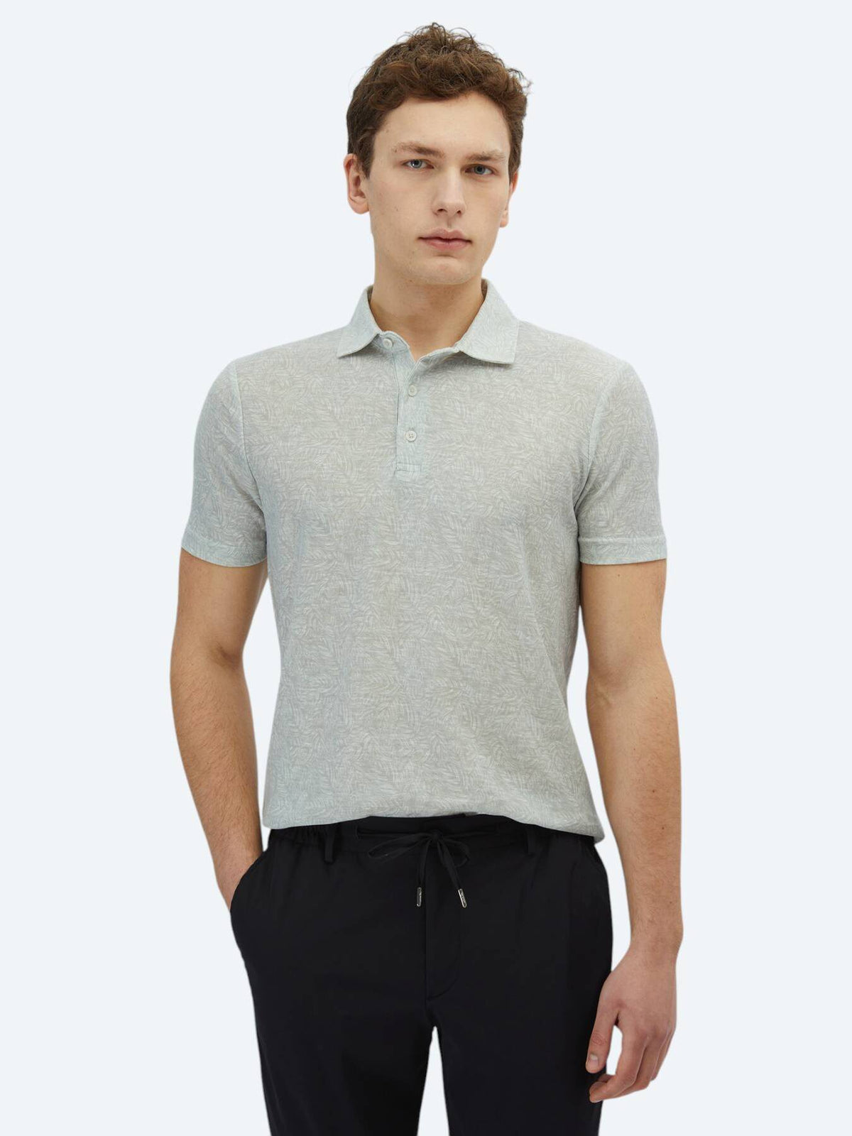 Bedrucktes Baumwollmischung Polo T-Shirt