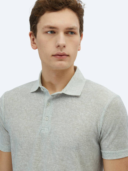 Bedrucktes Baumwollmischung Polo T-Shirt