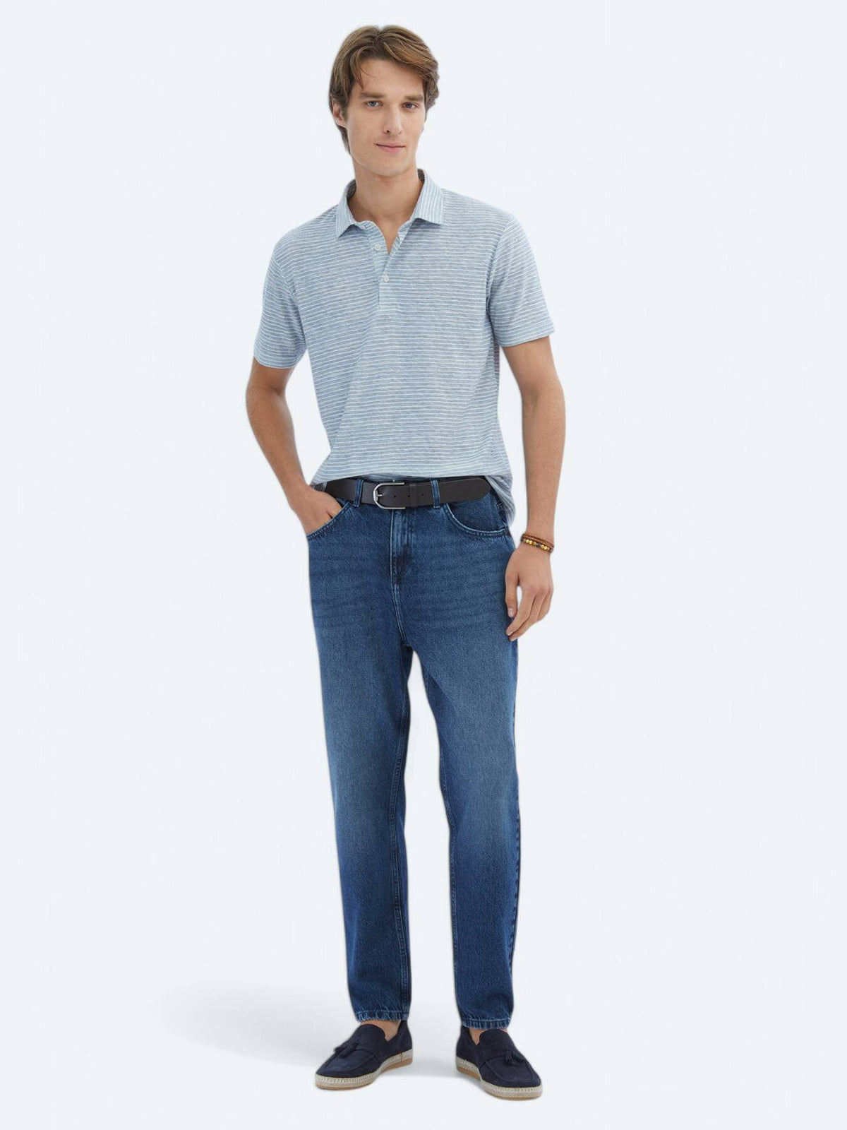 Bedrucktes Baumwollmischung Polo T-Shirt
