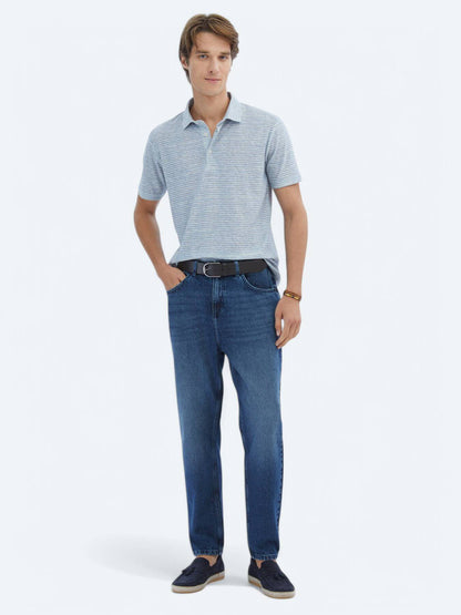 Bedrucktes Baumwollmischung Polo T-Shirt