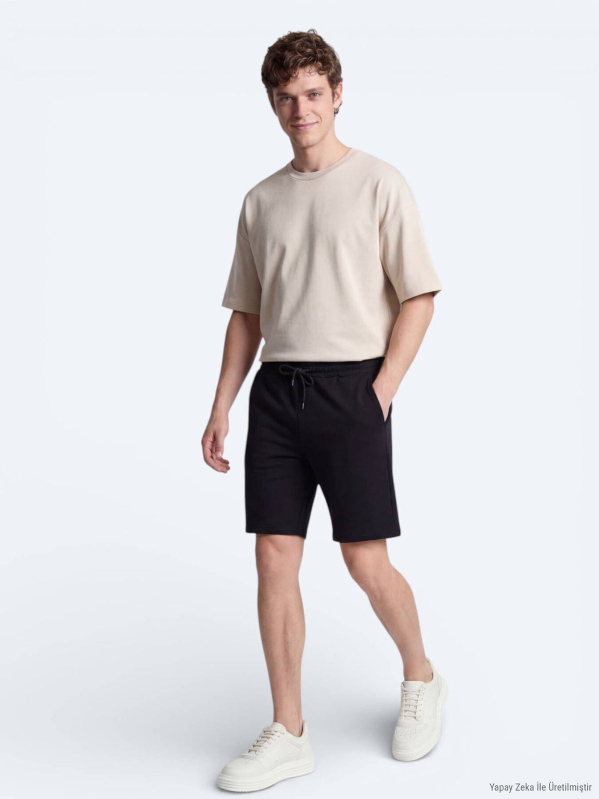 Gestrickte Jogging-Fit Sport-Shorts