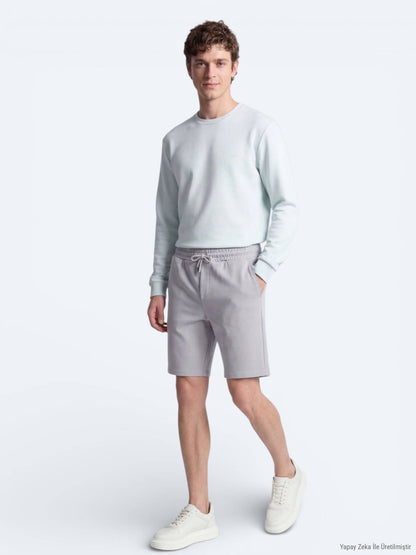 Gestrickte Jogging-Fit Sport-Shorts
