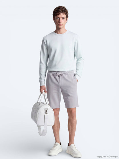 Gestrickte Jogging-Fit Sport-Shorts