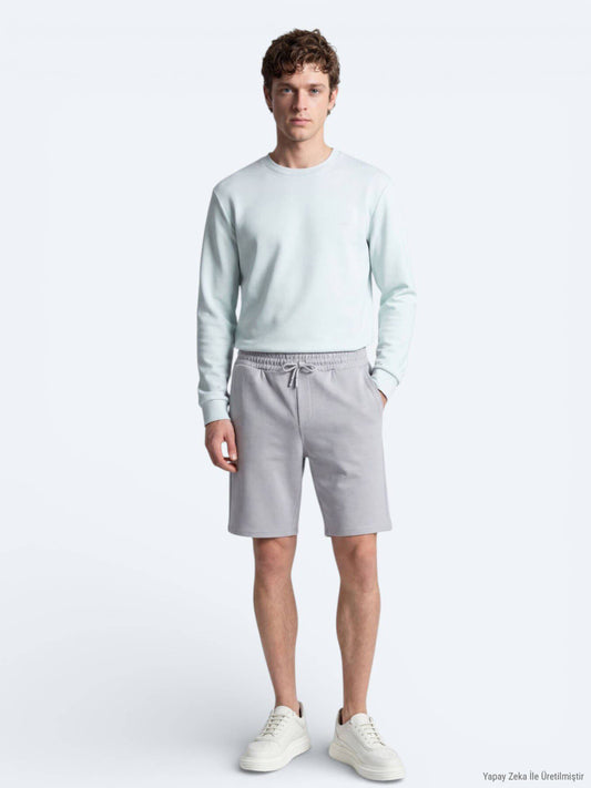 Gestrickte Jogging-Fit Sport-Shorts