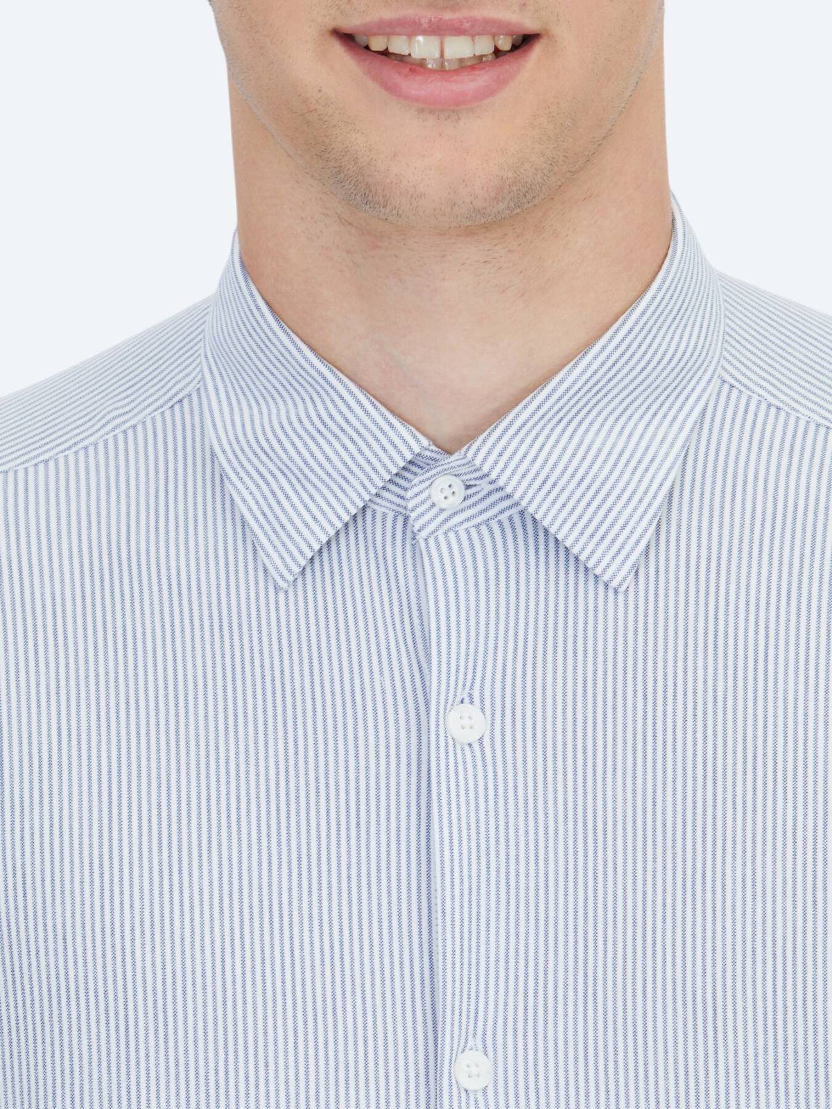 Gestreiftes Regular Fit Baumwollmischung Freizeithemd