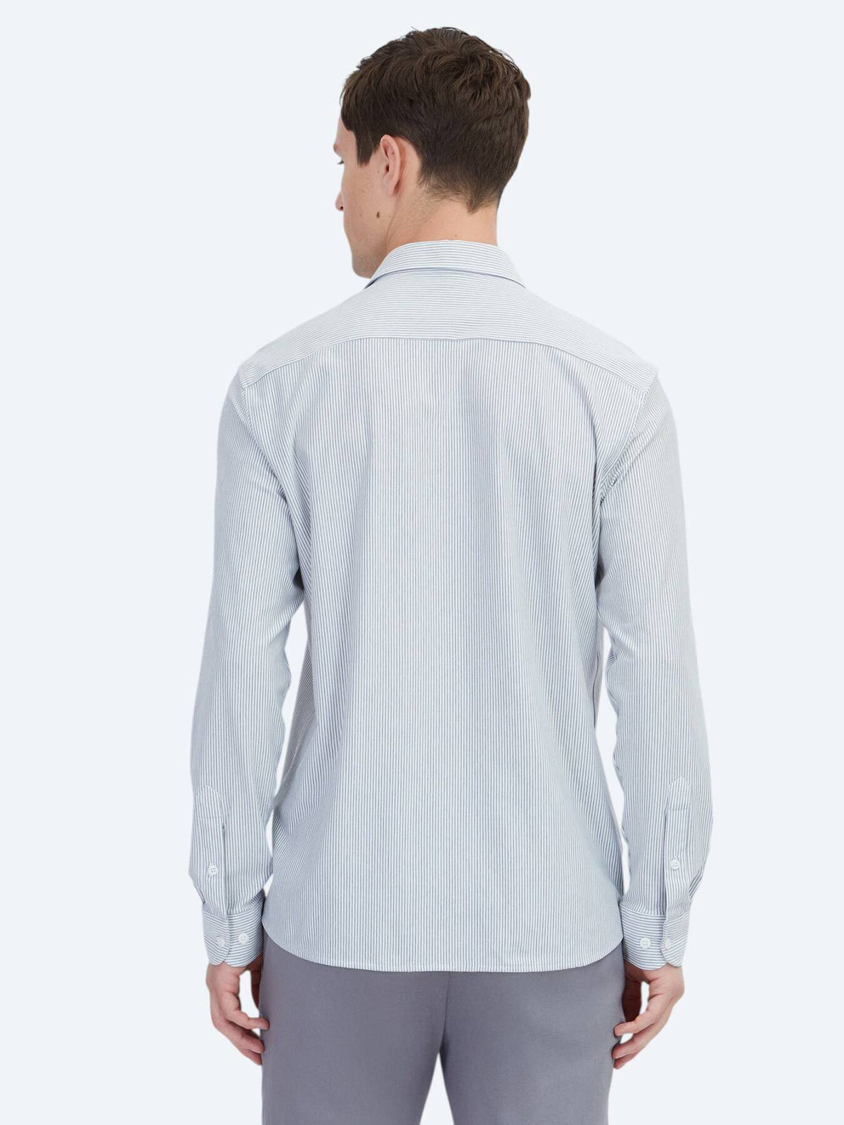 Gestreiftes Regular Fit Baumwollmischung Freizeithemd