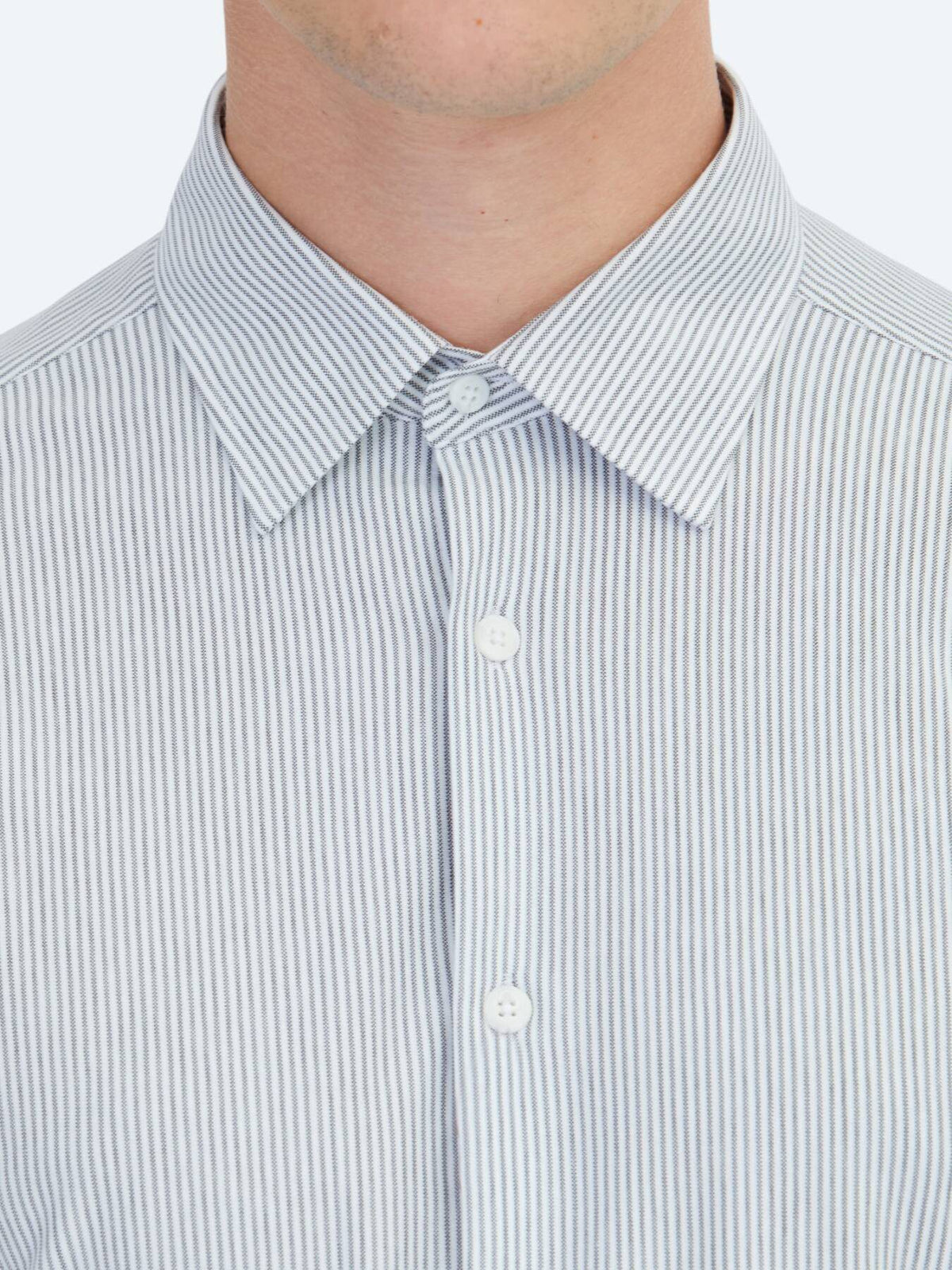 Gestreiftes Regular Fit Baumwollmischung Freizeithemd