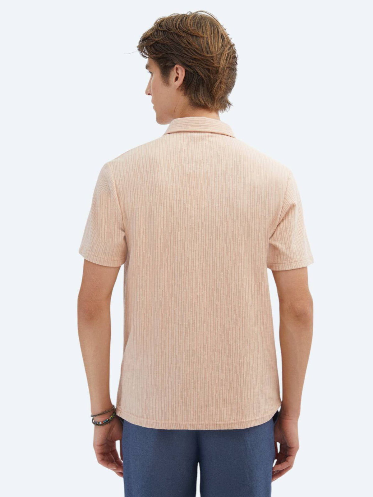 Gemustertes Baumwollmischung Polo T-Shirt
