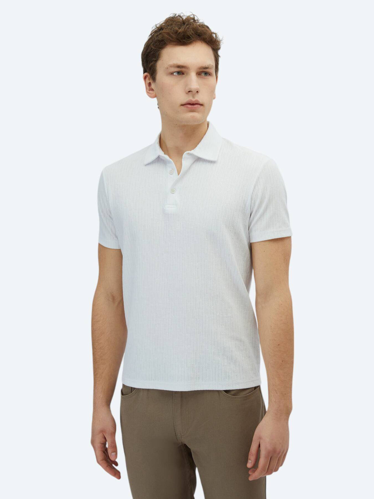 Gemustertes Baumwollmischung Polo T-Shirt