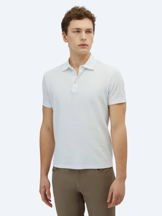 Gemustertes Baumwollmischung Polo T-Shirt