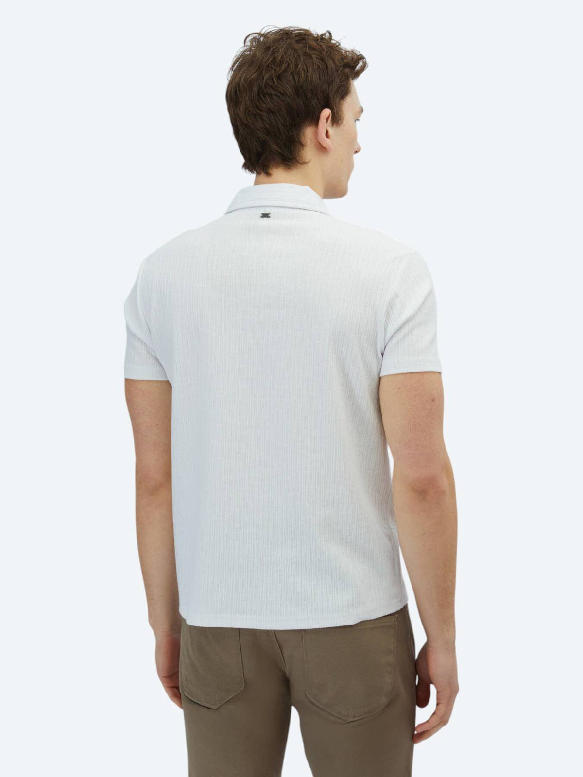 Gemustertes Baumwollmischung Polo T-Shirt