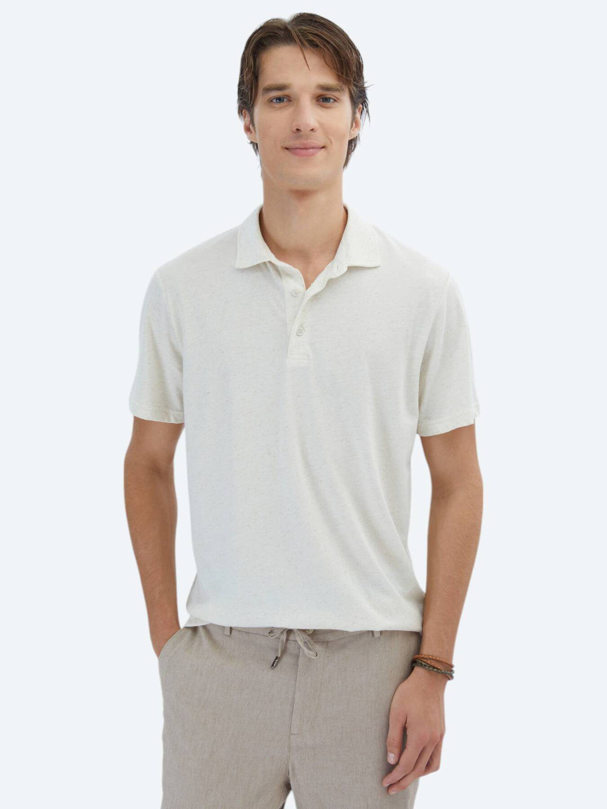 Gemustertes Baumwollmischung Polo T-Shirt