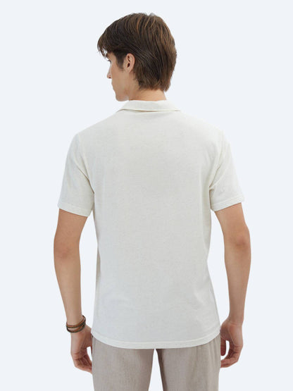 Gemustertes Baumwollmischung Polo T-Shirt