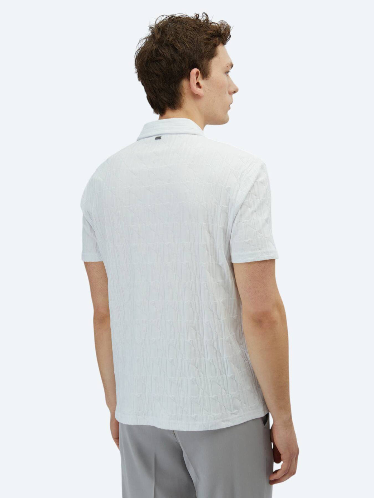 Gemustertes Baumwoll-Polo-Shirt
