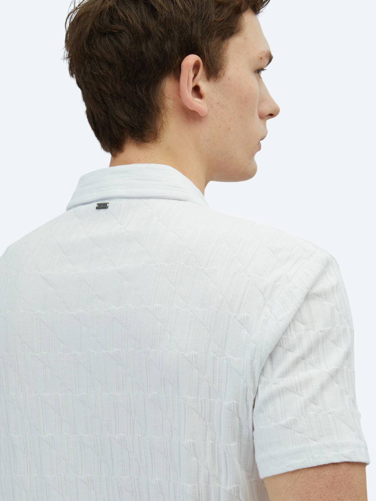 Gemustertes Baumwoll-Polo-Shirt