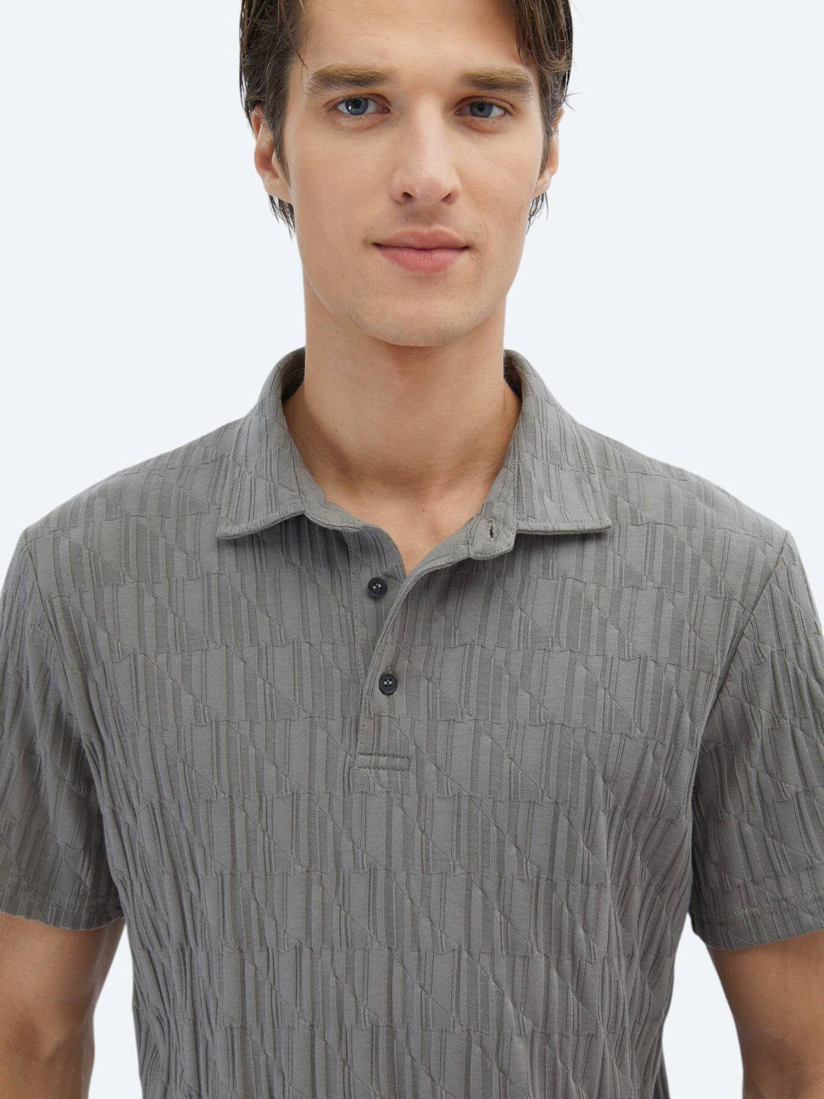 Gemustertes Baumwoll-Polo-Shirt