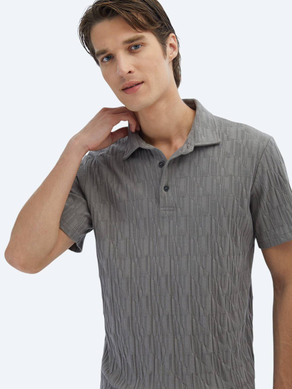 Gemustertes Baumwoll-Polo-Shirt