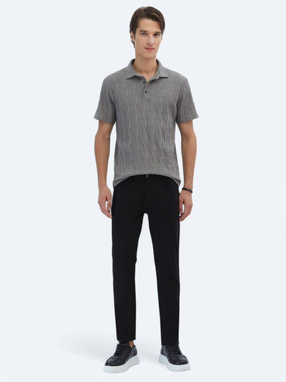 Gemustertes Baumwoll-Polo-Shirt