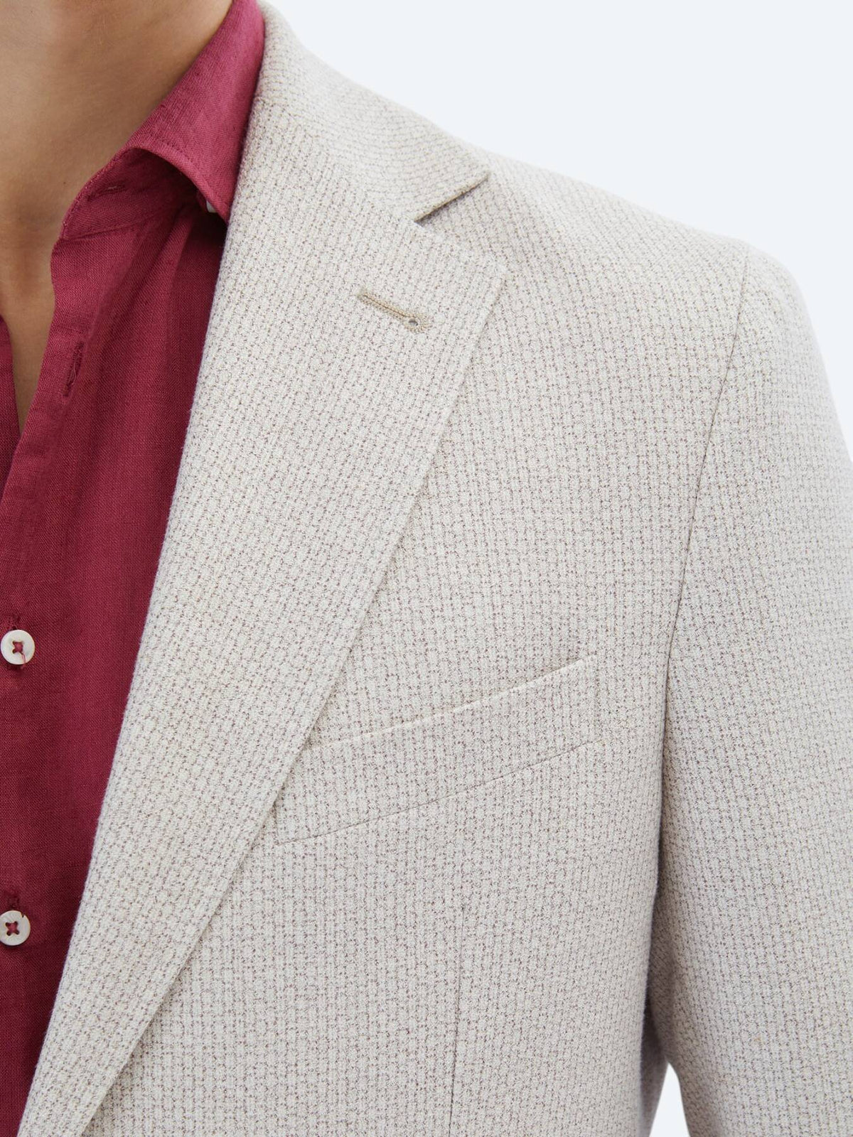 Gemusterte Modern Fit Leinenjacke