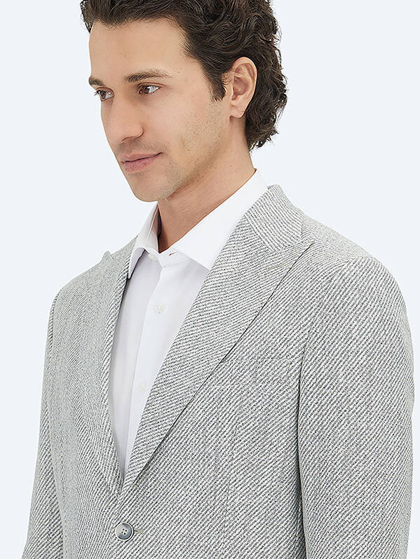 Grau gemusterte moderne Passform Jacke