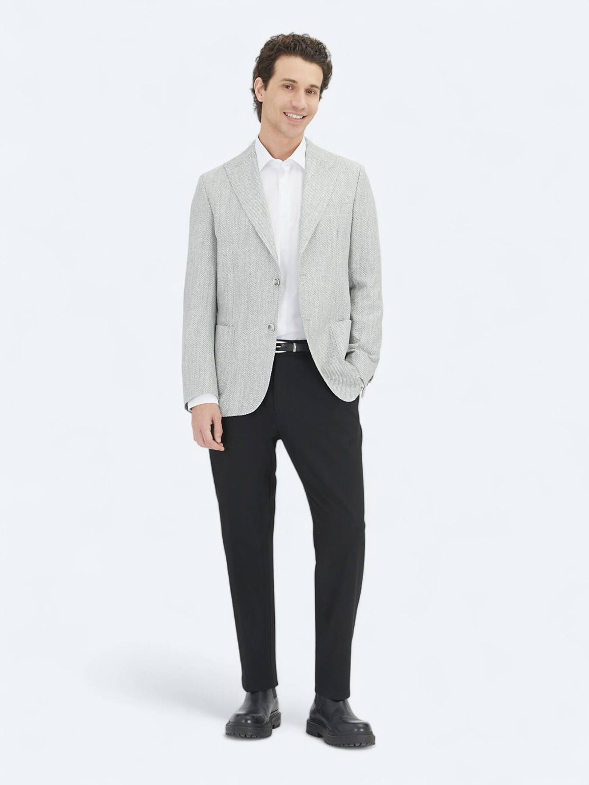 Grau gemusterte moderne Passform Jacke