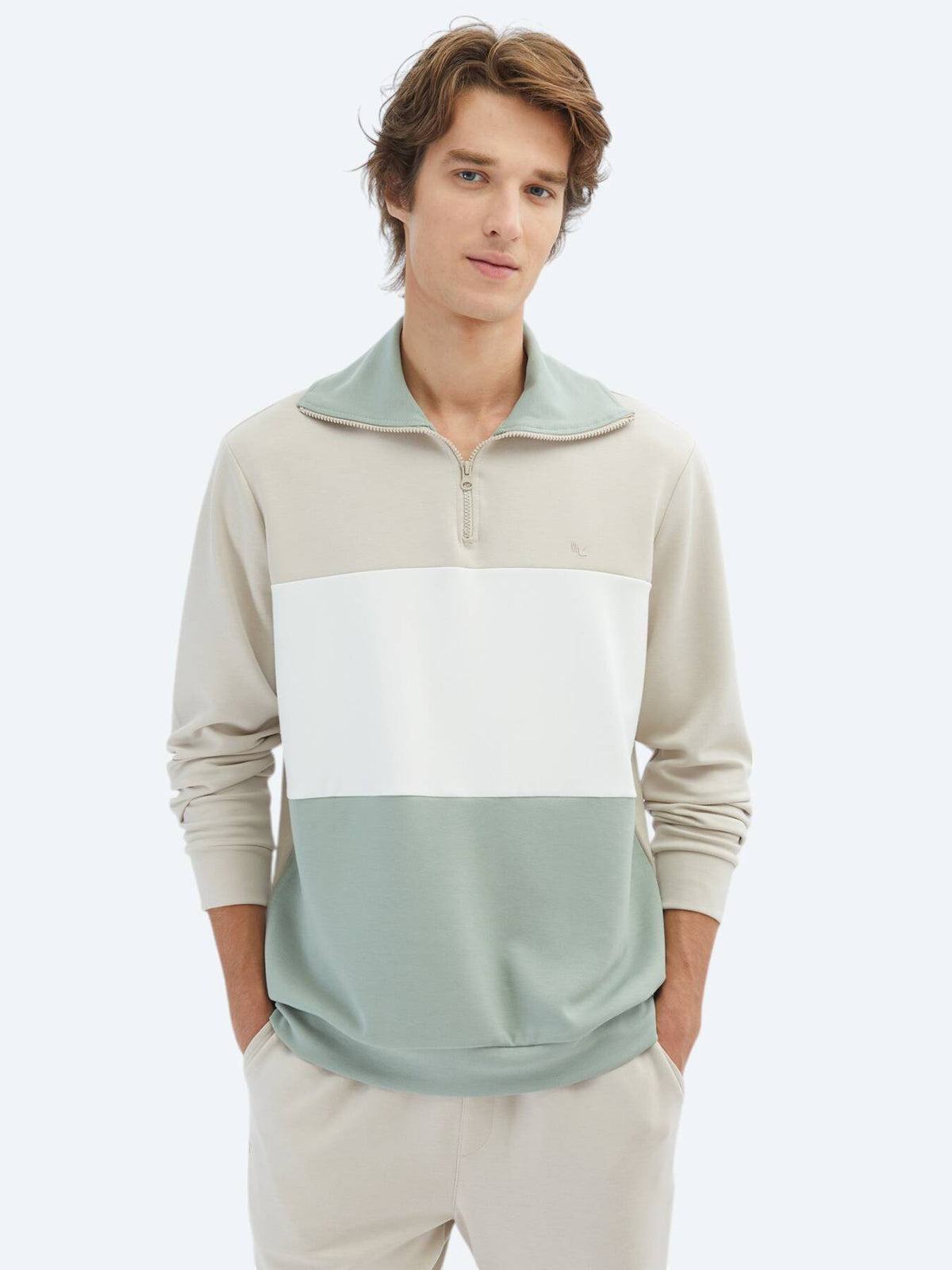 Schräg Hals Sweatshirt