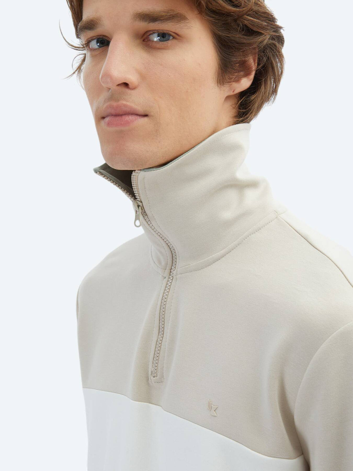 Schräg Hals Sweatshirt
