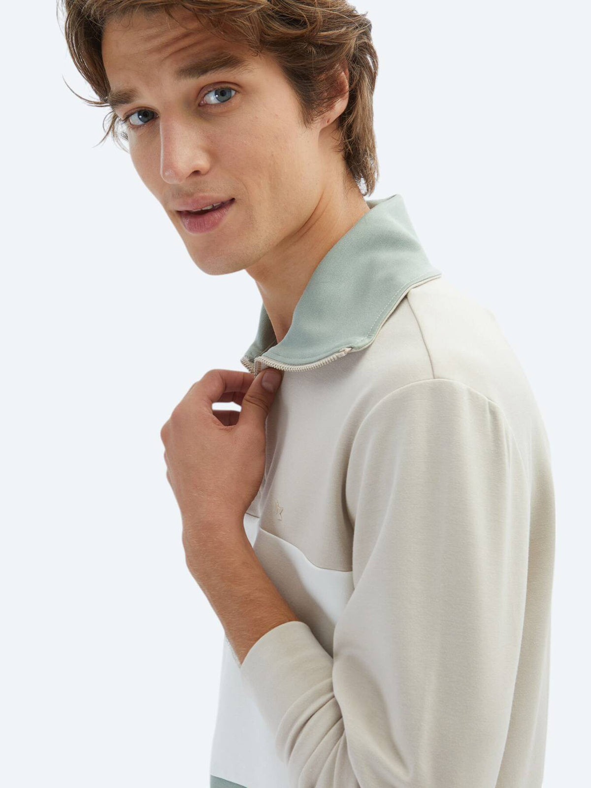 Schräg Hals Sweatshirt