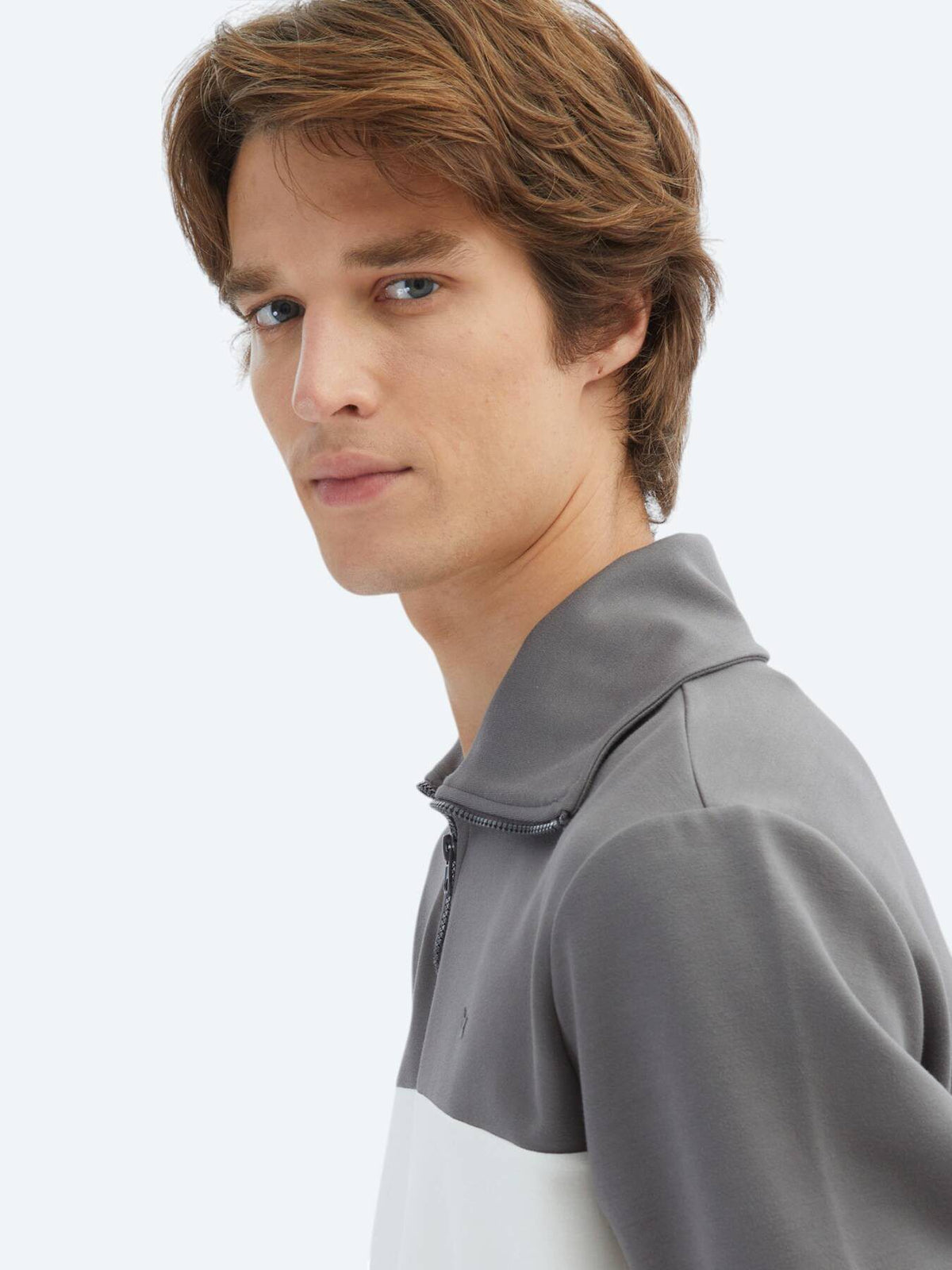 Schräg Hals Sweatshirt