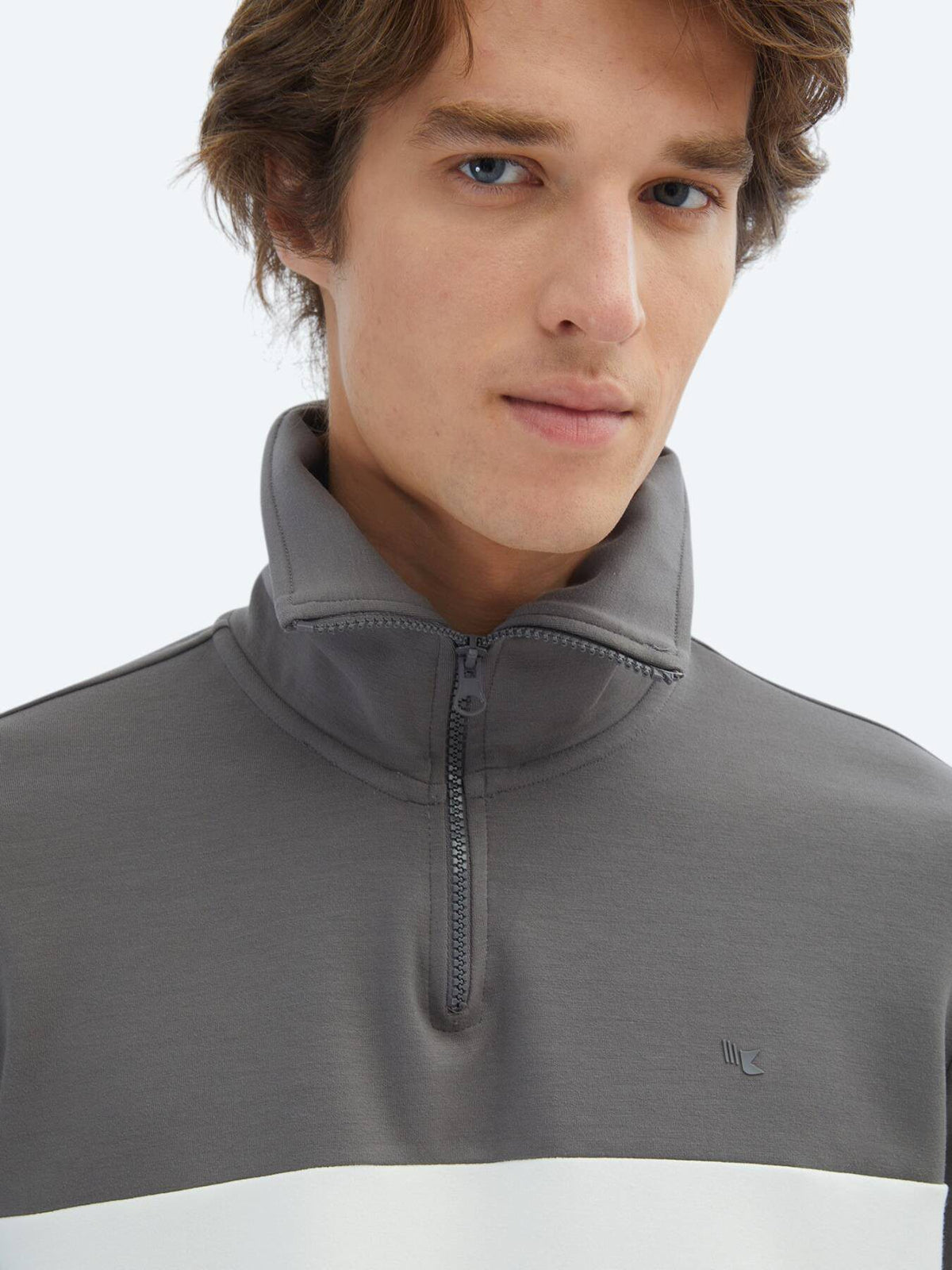 Schräg Hals Sweatshirt