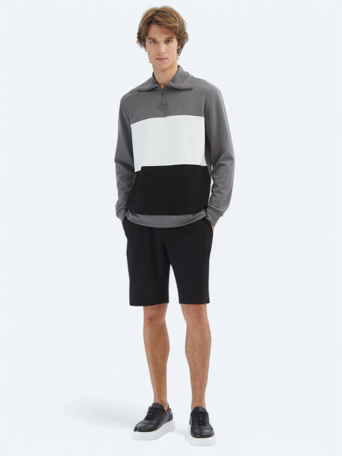Schräg Hals Sweatshirt