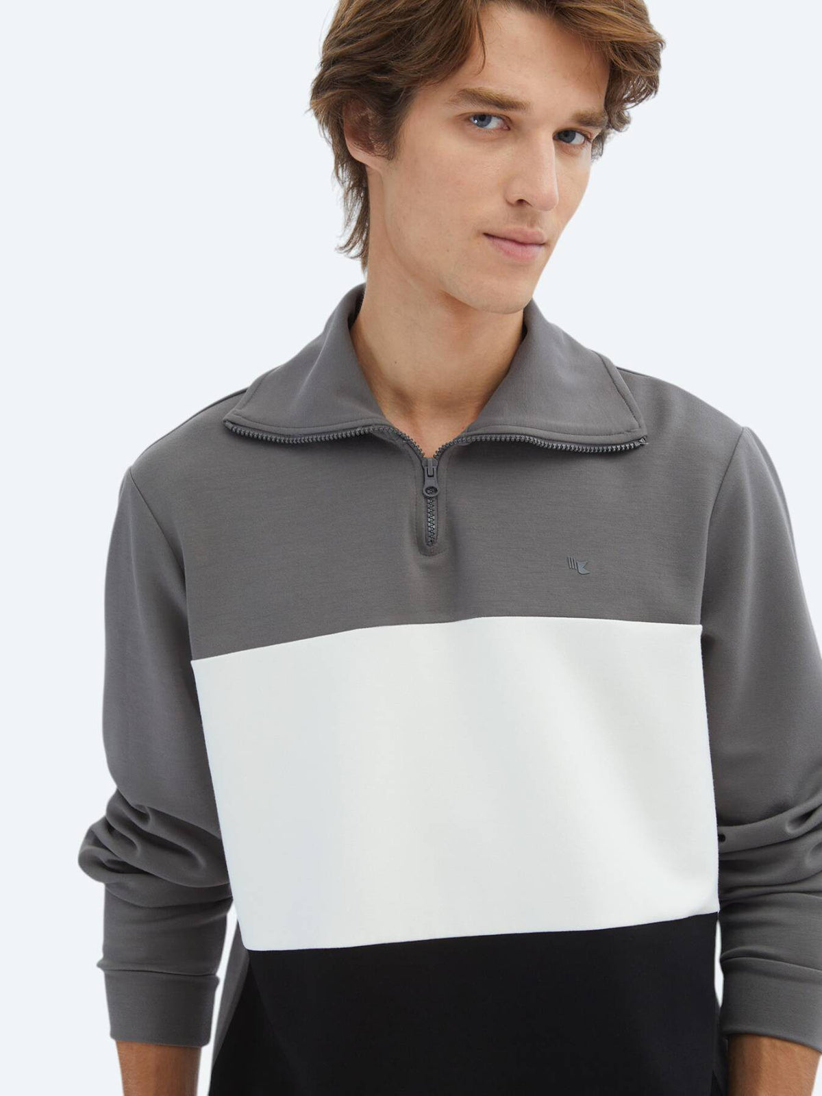 Schräg Hals Sweatshirt
