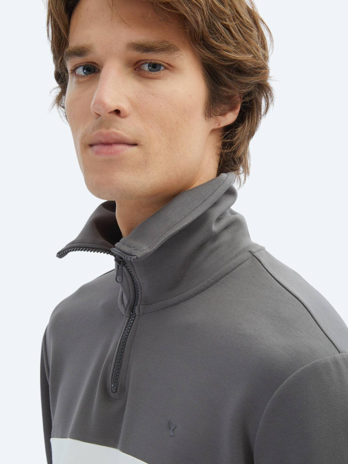 Schräg Hals Sweatshirt
