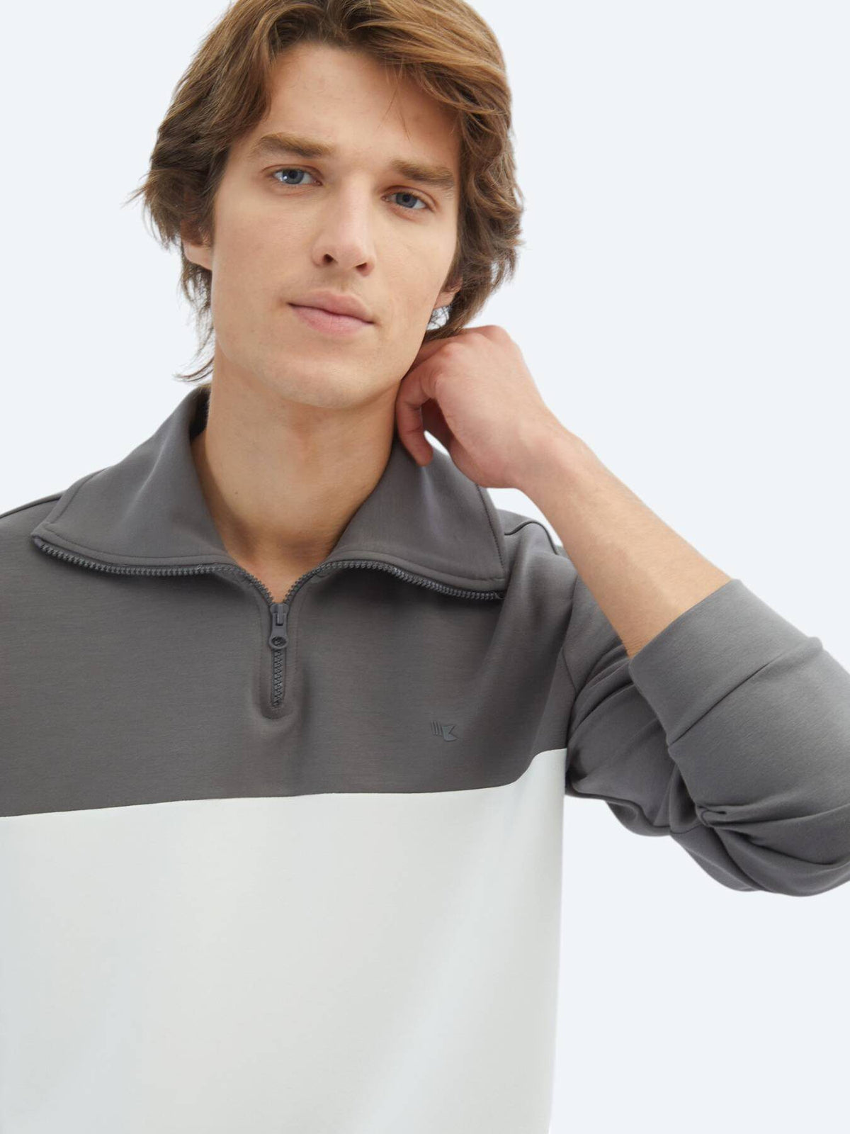Schräg Hals Sweatshirt