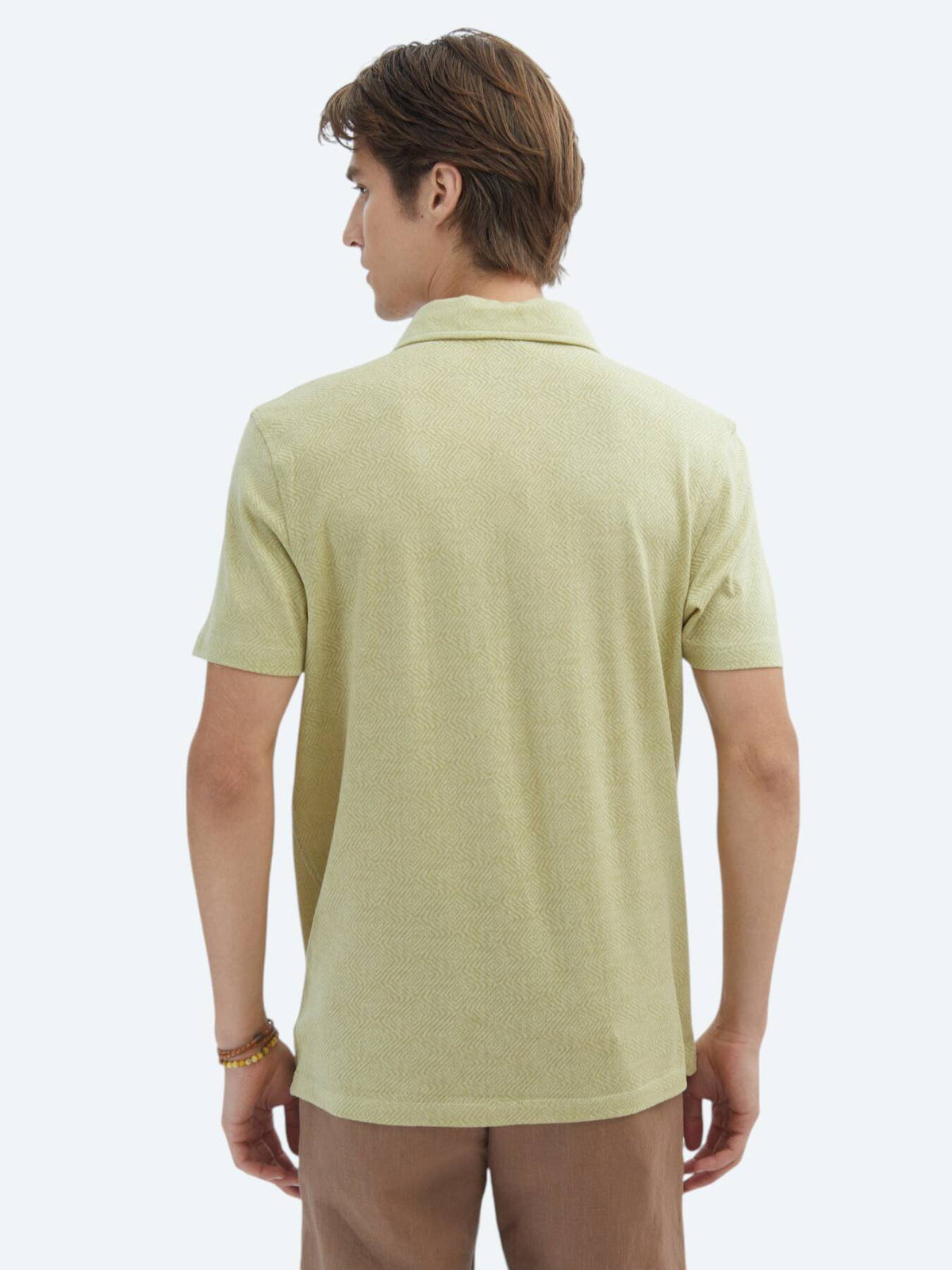 Gemustertes Baumwollmischung Polo T-Shirt