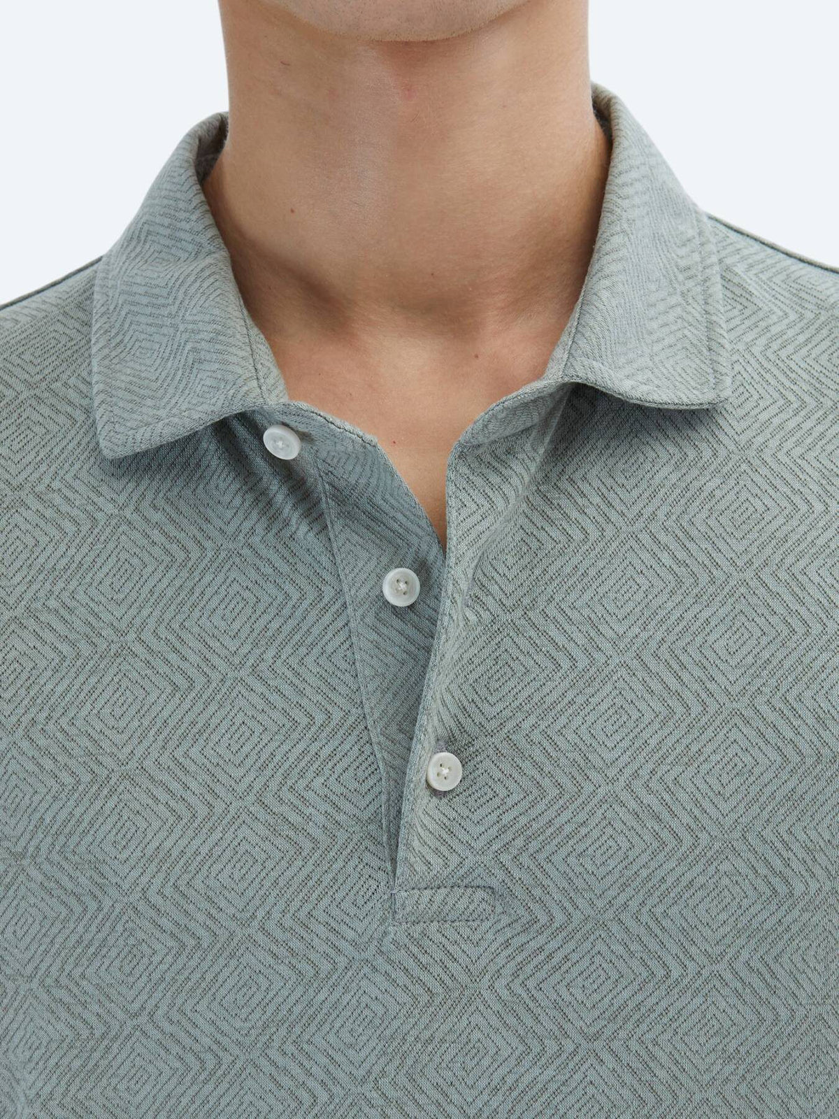 Gemustertes Baumwollmischung Polo T-Shirt