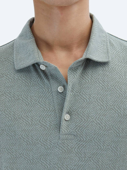 Gemustertes Baumwollmischung Polo T-Shirt