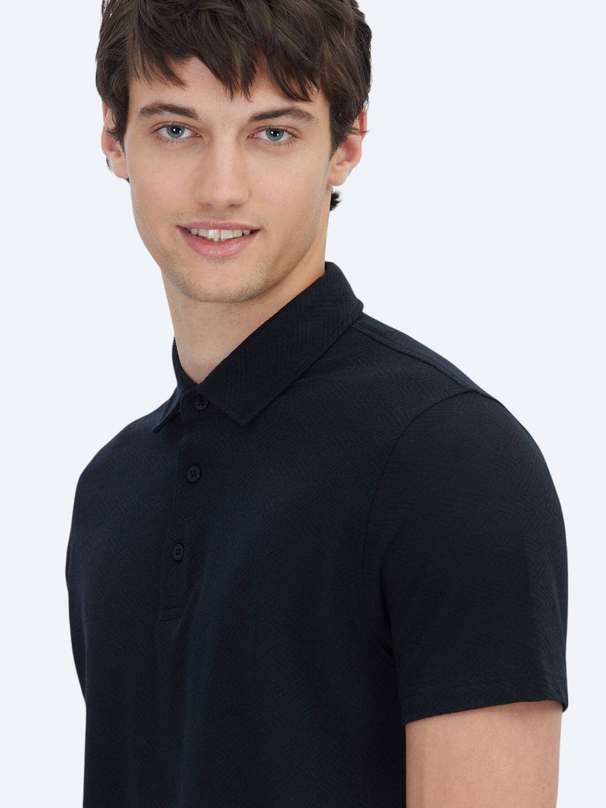 Gemustertes Baumwollmischung Polo T-Shirt
