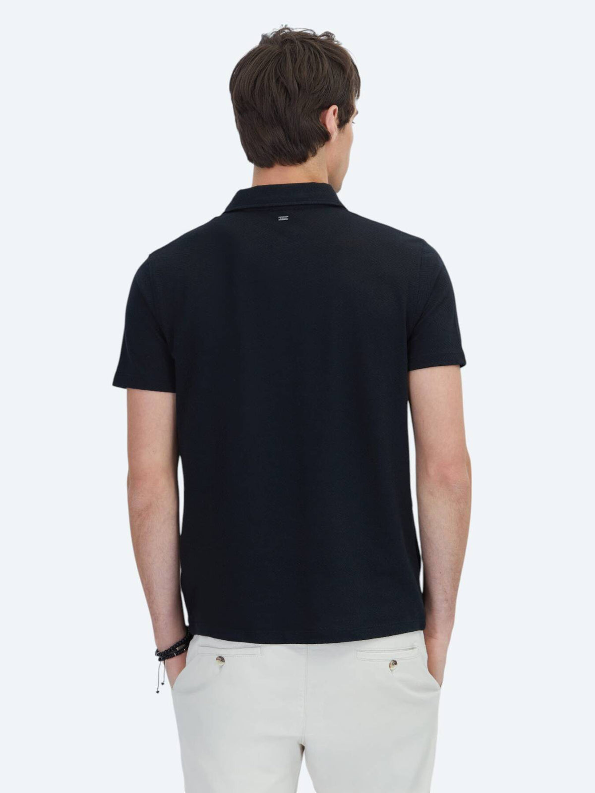 Gemustertes Baumwollmischung Polo T-Shirt