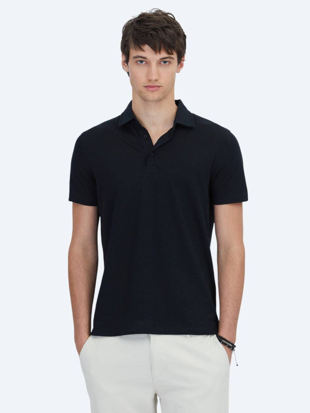 Gemustertes Baumwollmischung Polo T-Shirt