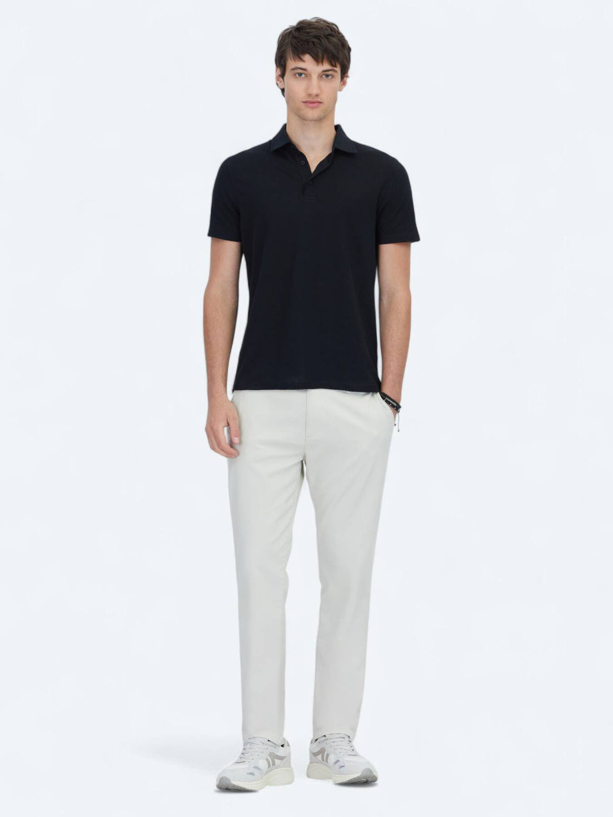 Gemustertes Baumwollmischung Polo T-Shirt