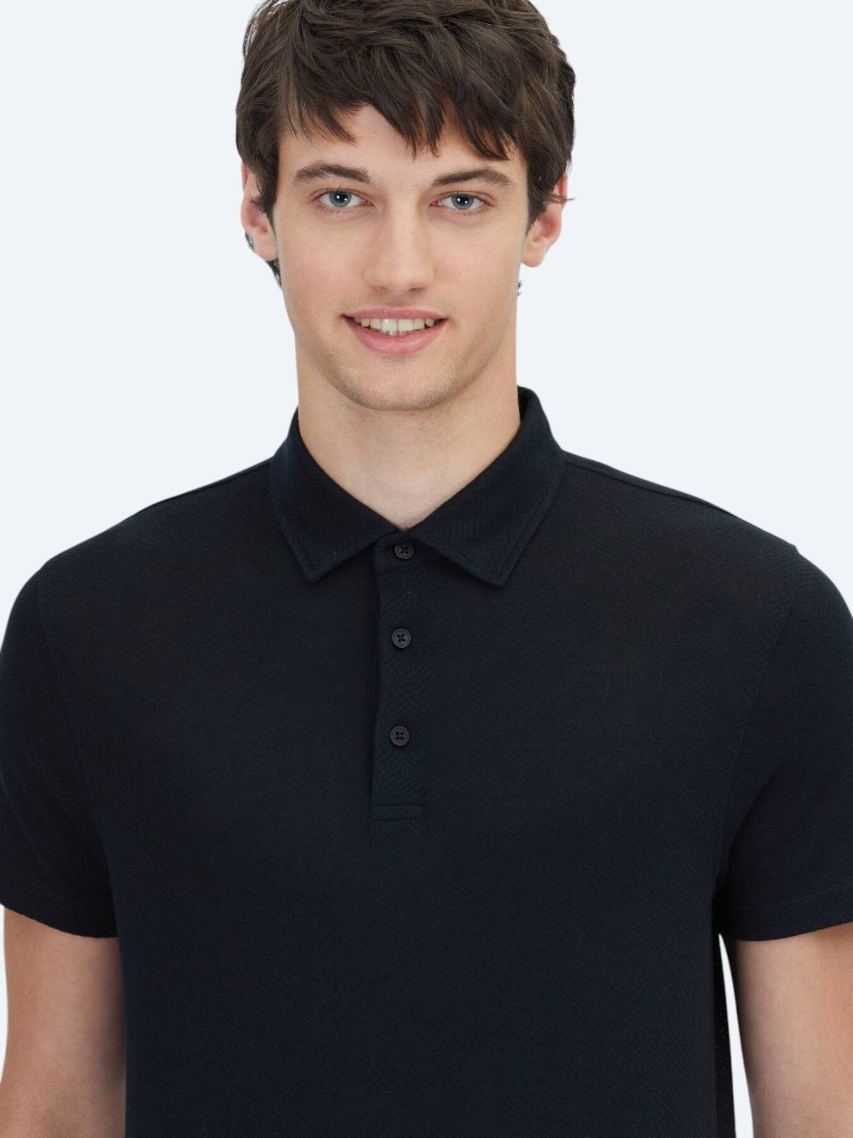 Gemustertes Baumwollmischung Polo T-Shirt