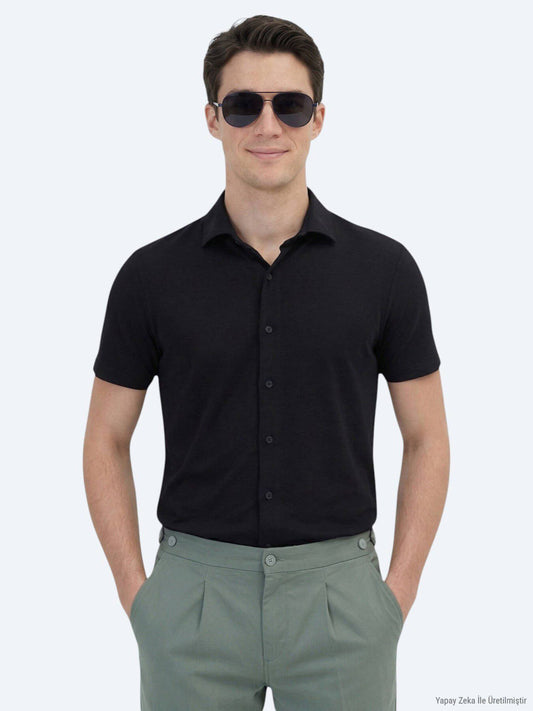 Einfaches Regular Fit Freizeithemd