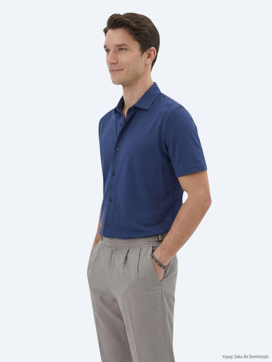 Einfaches Regular Fit Freizeithemd