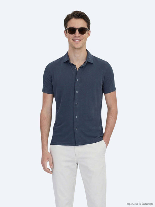 Einfaches Regular Fit Freizeithemd