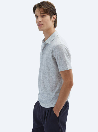 Bedrucktes Baumwollmischung Polo T-Shirt