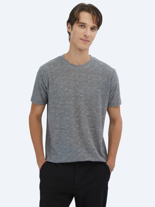 Gedrucktes Fahrrad Kragen Baumwollmischung T-Shirt