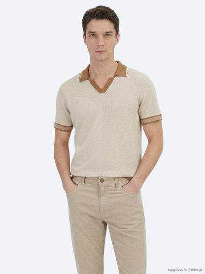 Beige Strickwaren